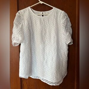 LOFT White Textured Women's Blouse